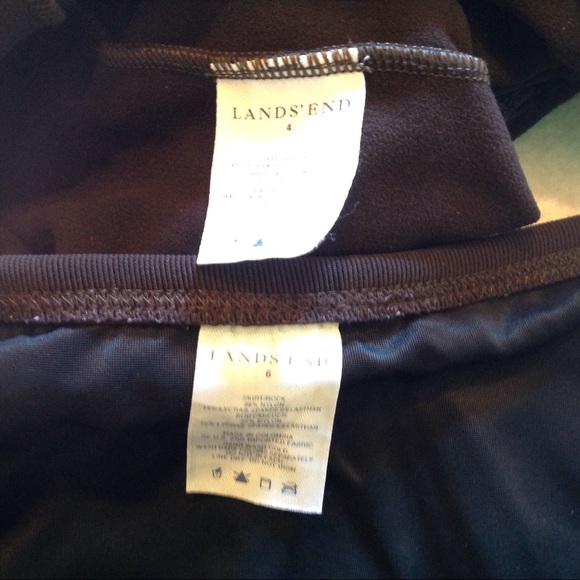 Lands End Tankini 4 6 Black Ribbed Skort Swimsuit - Picture 7 of 8